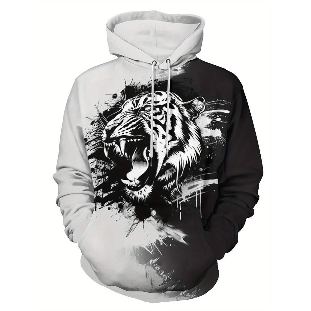 Animal Wolf graphic Men's Fashion 3D Print Outdoor Hoodie Streetwear Hoodies Hooded Front Pocket Designer Hoodie Sweatshirt