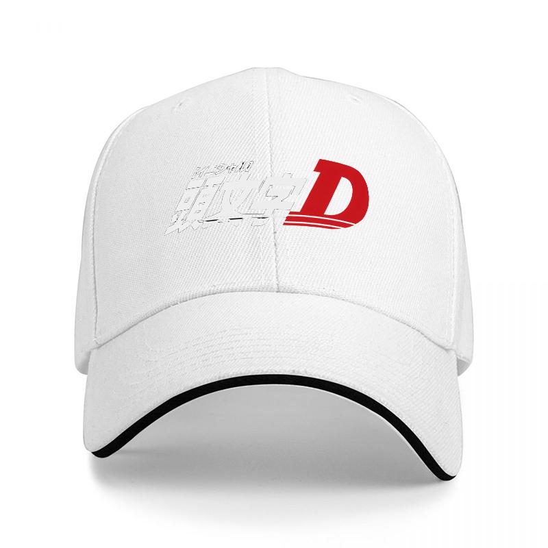 Initial D Logo Baseball Cap Black Red Design Classic Anime Inspired Adjustable Hat for Fans of Speed and Racing Culture