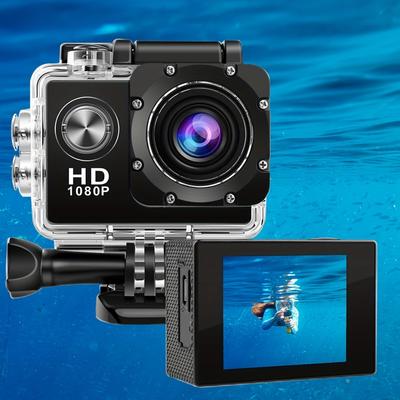 1080P Waterproof Action Camera with 2inch Screen HD Video Underwater Camera with Wide-Angle Lens Sports DV Camera and Mounting