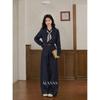 Luxiangnan Women's Classic Denim Blue Long-Sleeve Shirt