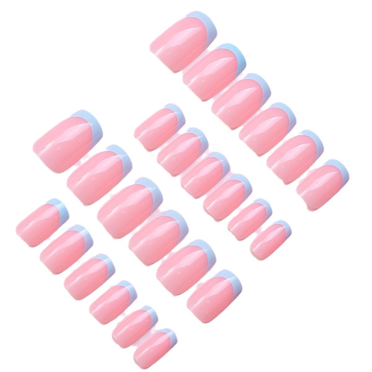 

240 штук наклеек для ногтей в коробках в нежно-розовых французских светло-голубых тонах с простыми и универсальными линиями границ, съемные 240 pieces per box бездна