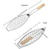 Folding Handle Grilled Fish Net Nonstick Barbecue Mesh Grilling Basket  DIY Cooking
