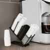 4 Compartment Adjustable Disposable Cup Dispenser W/Coffee Pod Straw Storage Basket Coffee Cup Dispenser for Office Bar Bathroom