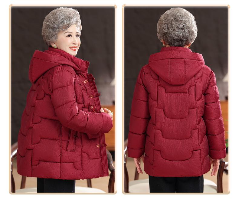 Women's Winter Cotton Jacket: Thickened Coat for Middle-Aged & Elderly, Chinese Style for 60s-70s Ladies