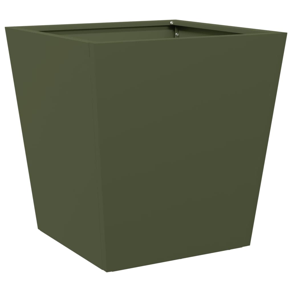 Vidaxl Garden Planter, Olive Green, 40X40X40 Cm, Steel