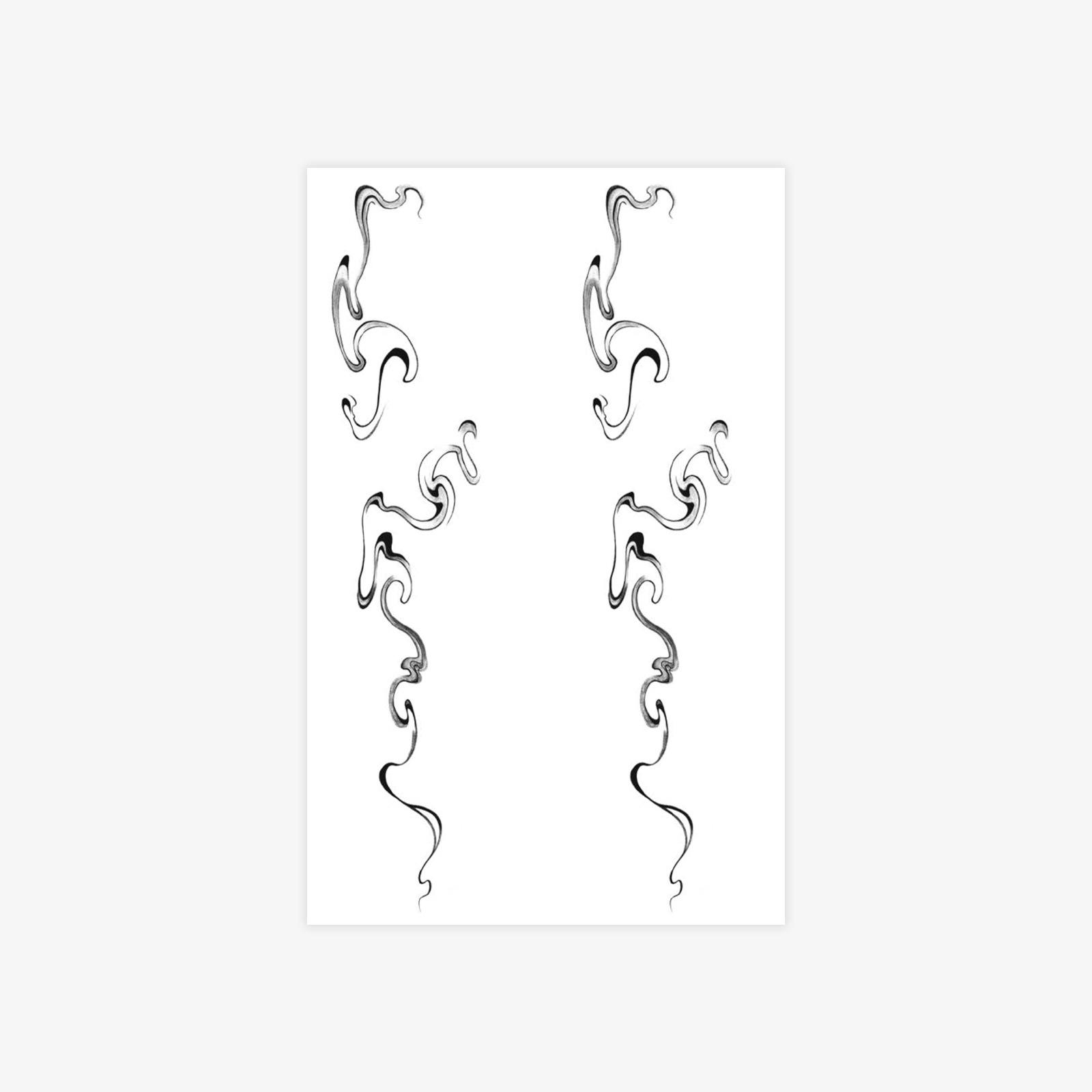 High-End Sense Of Simple Personality Dark Niche Ribbon Hand Spine Tattoo Sticker 12*19