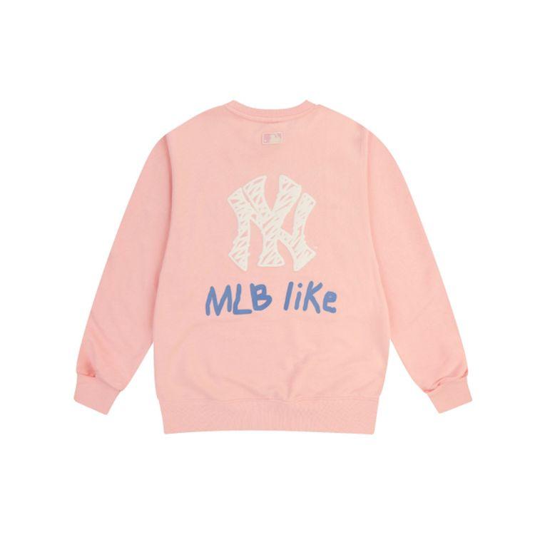 MLB Like Series New York Yankees Rückseiten-Buchstabenlogo Rundhals-Sweatshirt Unisex-Sweatshirt Rosa 31MT05941-50P