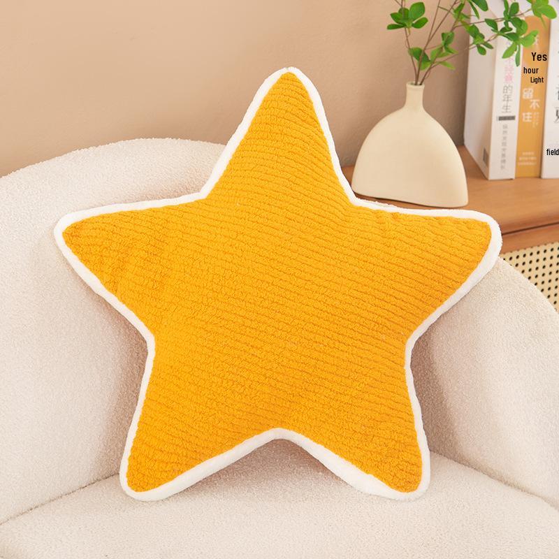 Star-Shaped Lumbar Support Pillow - Plush Cushion for Kids' Room or Sofa Décor