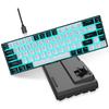 68-Key Wired Mechanical Gaming Keyboard - Hot-Swappable Blue Switches, Dual-Color Injection Keycaps, Ice Blue Backlight