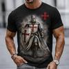 Grappige Kruisvaarders Ridders 3D Print Heren T-shirt Hip Hop Trend Vintage Casual Ronde Hals Korte Mouw Tops Zomer Losse T-shirts 2026