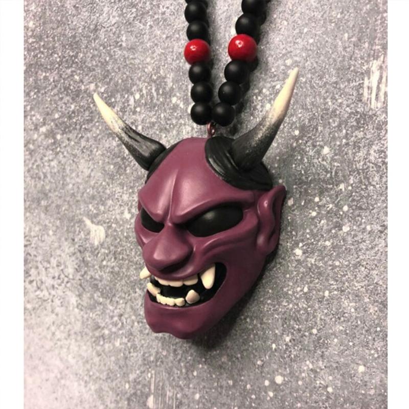 Nowość Japoński Oni Samuraj Brelok do zawieszenia w samochodzie Dekoracja na Halloween Diabeł Stylizacja lusterek wstecznych