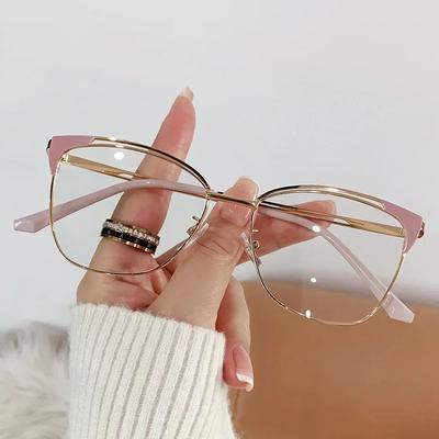 Retro Lady Cat Eye Glasses Frame Anti Blue Light Photochromic Glasses Computer Goggles Women Eyewear Clear Lens