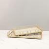 Luxury Metal Imitation Marble Rectangular Tray Living Room Decoration Key Remote Control Sundries Storage Tray Home Decoration