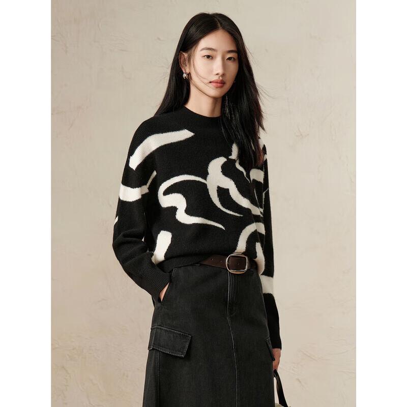Jiuzi Annacool 'Playful Spring' Lion Motif Wool Blend Knit Sweater
