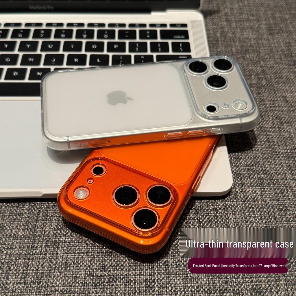 Matte TPU Transparent Drop-Proof Phone Case for 17 Pro Max/16 Pro Max, Orange