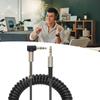 3.5mm Elbow Spring Expansion Audio Adapter 3.5mm To 3.5mm Male Plug Jack Audio Cable Flexible Spring Cable Aux Line