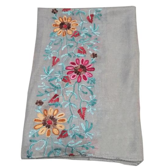 Embroidered Flower Scarf Cotton Women Long Wrap Bandana Scarves Girl Shawl Gift