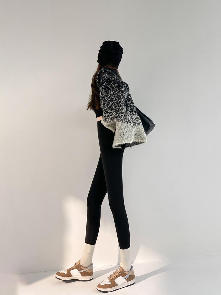 Autumn Winter Lamb Velvet Thicken Sharkskin Leggings Women High Waist Seamless Slimming Warm Leggings Pants