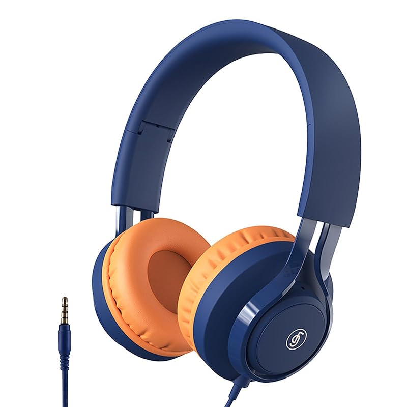 

AGPTEK For kids headphone headphones With microphone folding remote learning online classes wired Safe volume settings Congratulations on entering