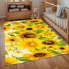 Sunflower Floral Door Mat Washable Carpet Non-Slip Rug for Entryway & Kitchen Bold Yellow & Cream Carpet Home Alfombra Gift Rugs