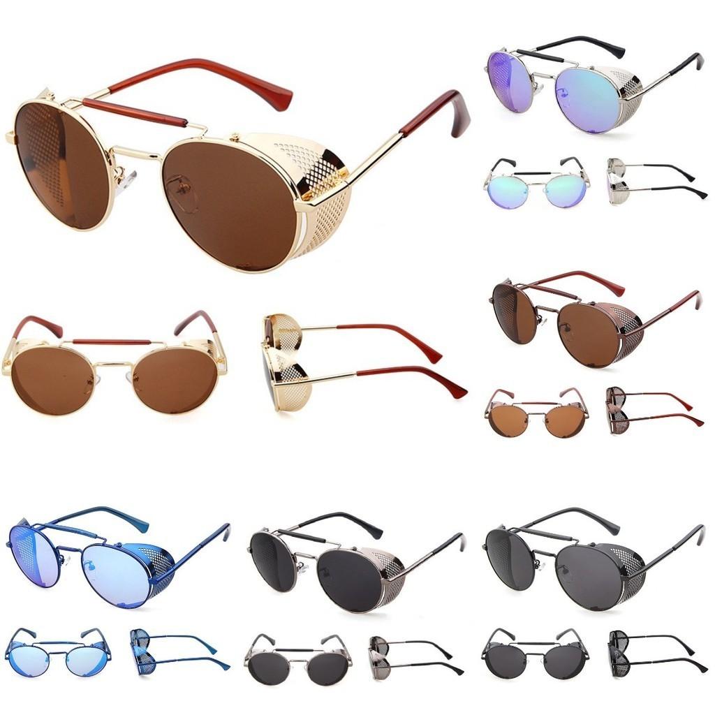 Vintage Steampunk Flip-up Sunglasses With Uv400 Protection Stylish Round Frame