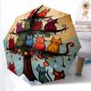 1PC Christmas Cats Automatic Folding Umbrella Automatic Open/Close, Automatic Folding, 8-Rib Durable Frame, Portable Travel Umbrella 707