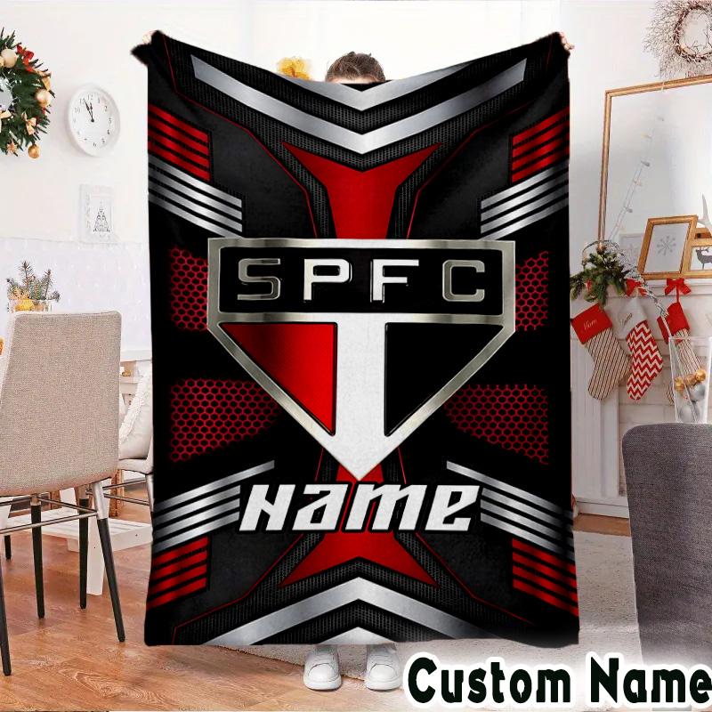 Custom Name SPFC Team Spirit Throws Blanket Flannel Blankets for Couch Bed Gifts for Men Women Picnic blanket Christmas fan gifts