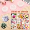 6/8/9 Pcs Flower Candle Mold Reusable Silicone Flower Candles Mold Scented Candle Making Molds with Candle Heart for Handmade