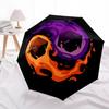 1pc Dice Flames Automatic Open/Close Umbrella, Windproof, Folding Compact Umbrella with Lightweight Design for Women/Men056