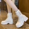 Thick-soled British style student short boots women's 2021 summer new versatile Internet celebrity spring and autumn single boots black Martin boots