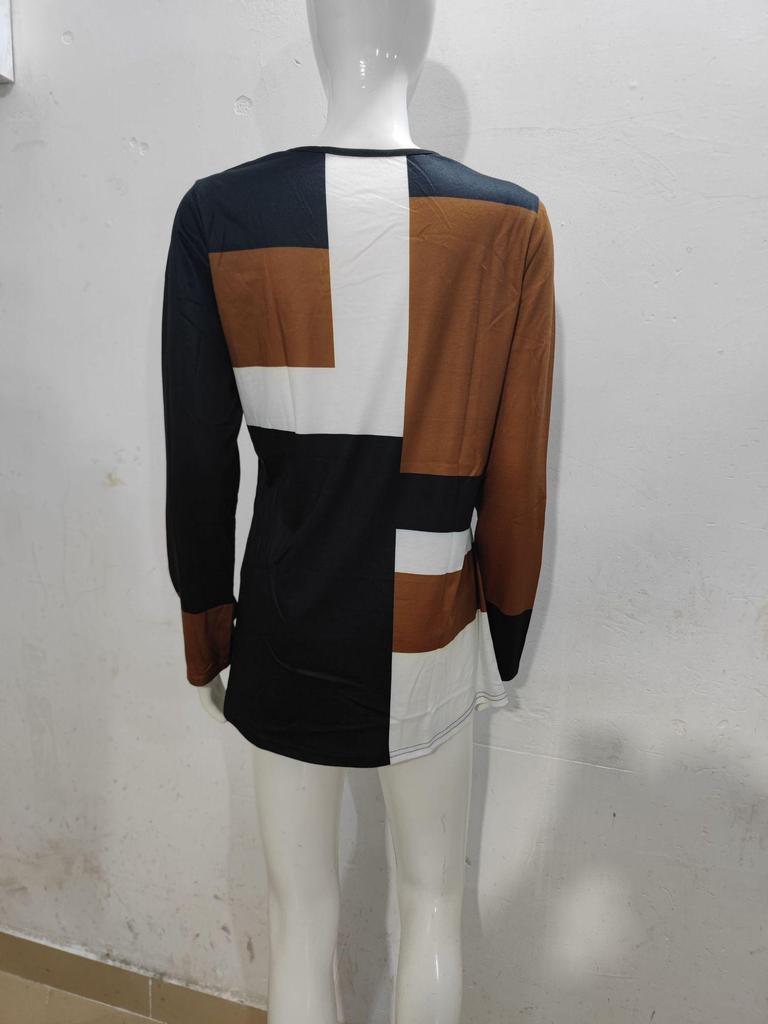 Women's Round Neck Long Sleeve Printed T-Shirt