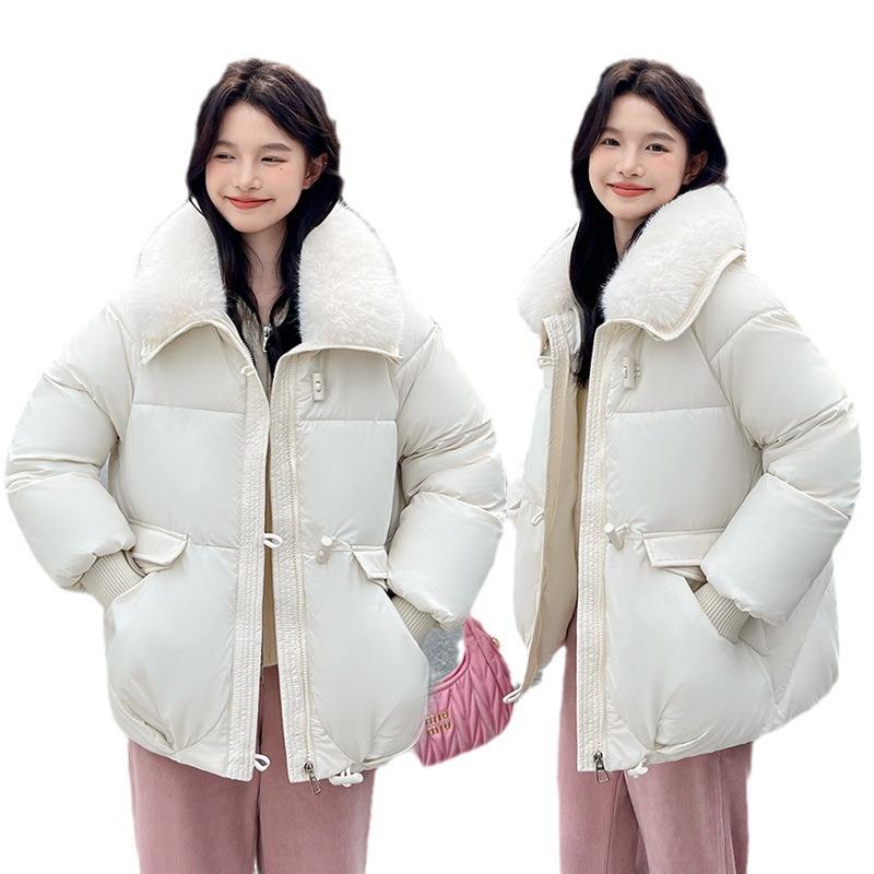 2025 Short Padded Cotton Women's Winter Fashion Loose Large Hooded Thick Warm Bread Coat Outerwear