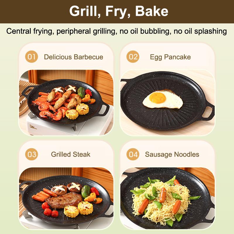 Nepřilnavá grilovací pánev pro indukční sporák - 28cm/32cm/34cm/38cm BBQ deska