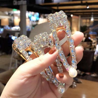 Kobiety Kryształowe Diamentowe Spinki Do Włosów Barrette Gripy Pearl Hairpin BBclips Akcesoria