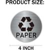 Recycle Stickers for Trash Cans Stainless Steel Style Vinyl Recycling Bin Labels 4 inch Recycling Sticker Sign for Use in Home and Office