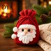 Crochet Enthusiast Supplies Christmas Pouch Kit, DIY Santa Snowman Pouch, Cute Penguin Elk Bear Ornament Kit Designs, Storage Bag Craft for Beginners,