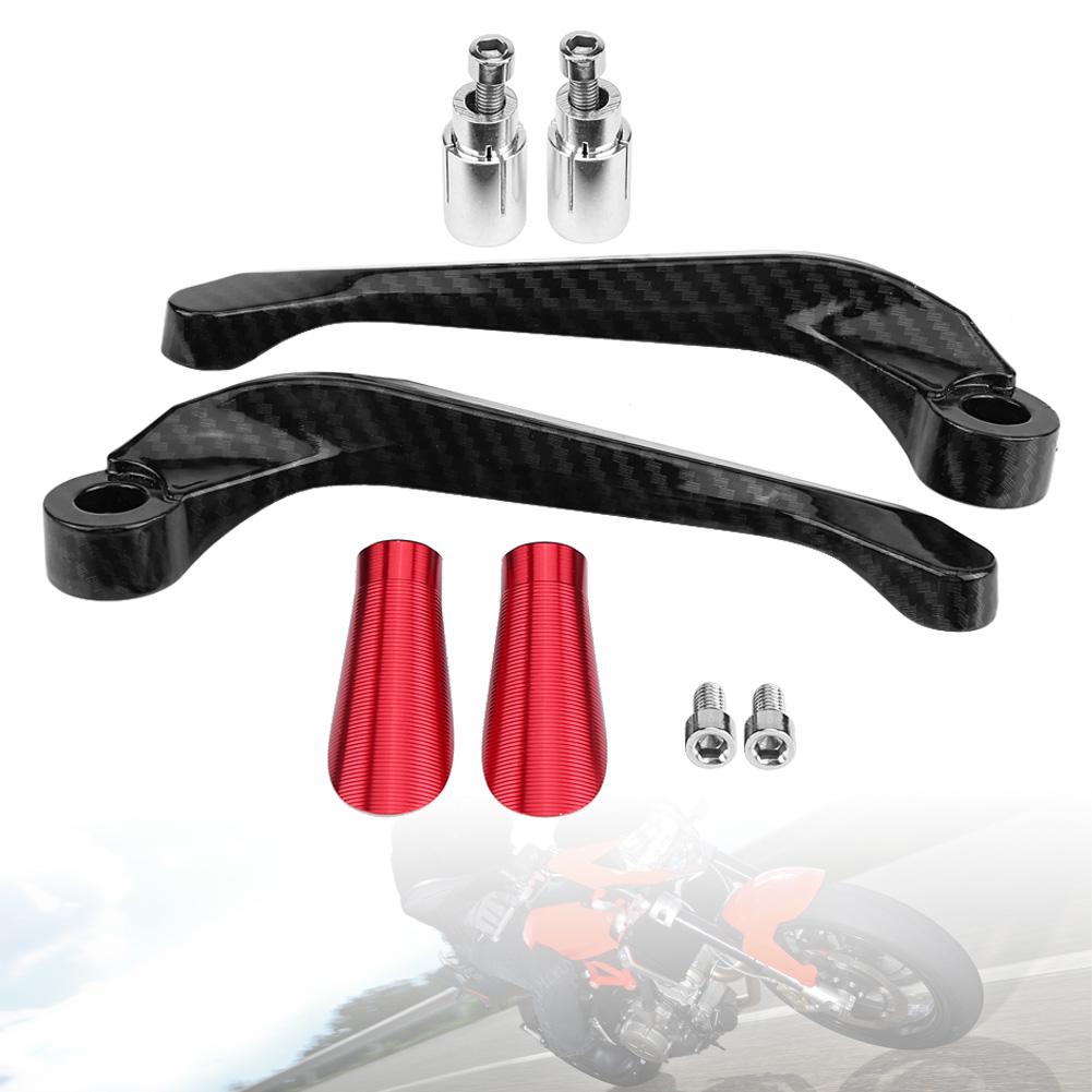 1 Pair of Carbon Motorcycle Brake Levers Handlebar Guard(Red)