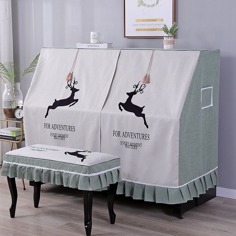 

Fabric Piano Cover Simple Princess Piano Single Cover Cloth Scandinavian Piano Full Cover Modern Minimalist Dirt-Proof Cover Half Cover Running Fawn Single stool cover