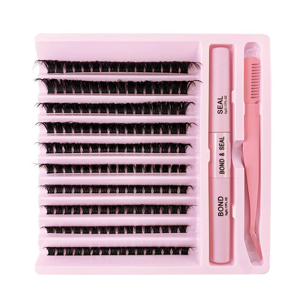 DIY self-grafting eyelash tweezers set hot melt segmented three-piece set single cluster 100P lashes