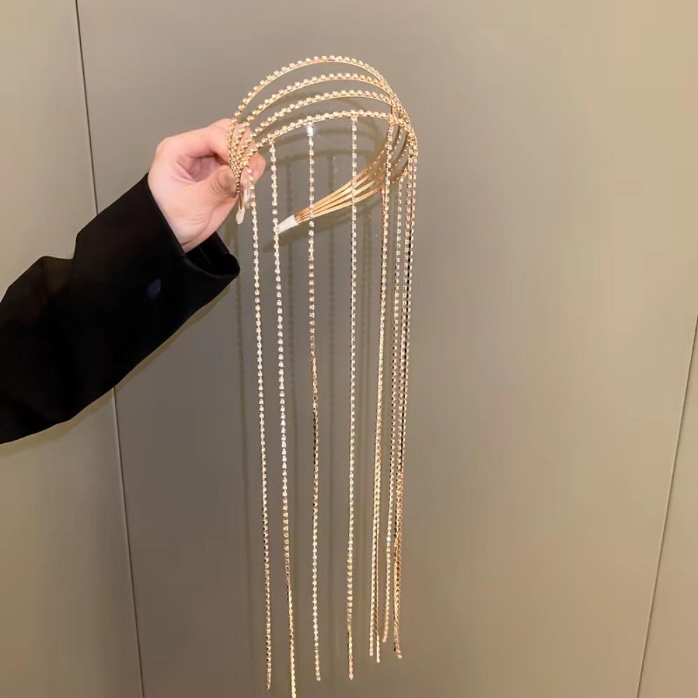 Luxury Crystal Hair Chain Reflection Shiny Hair Accessories Fashionable Girls Headwear  Parties