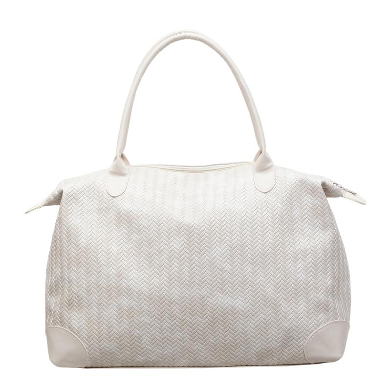 

Vintage Tote Bag PU Large Capacity Shoulder Bag Women s Travel Bag білий