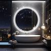 LED HD Smart Bathroom Mirror with Lights Circle Backlit Bathroom Mirror Wall Mounted Illuminated Mirror Advanced Bathroom Mirror