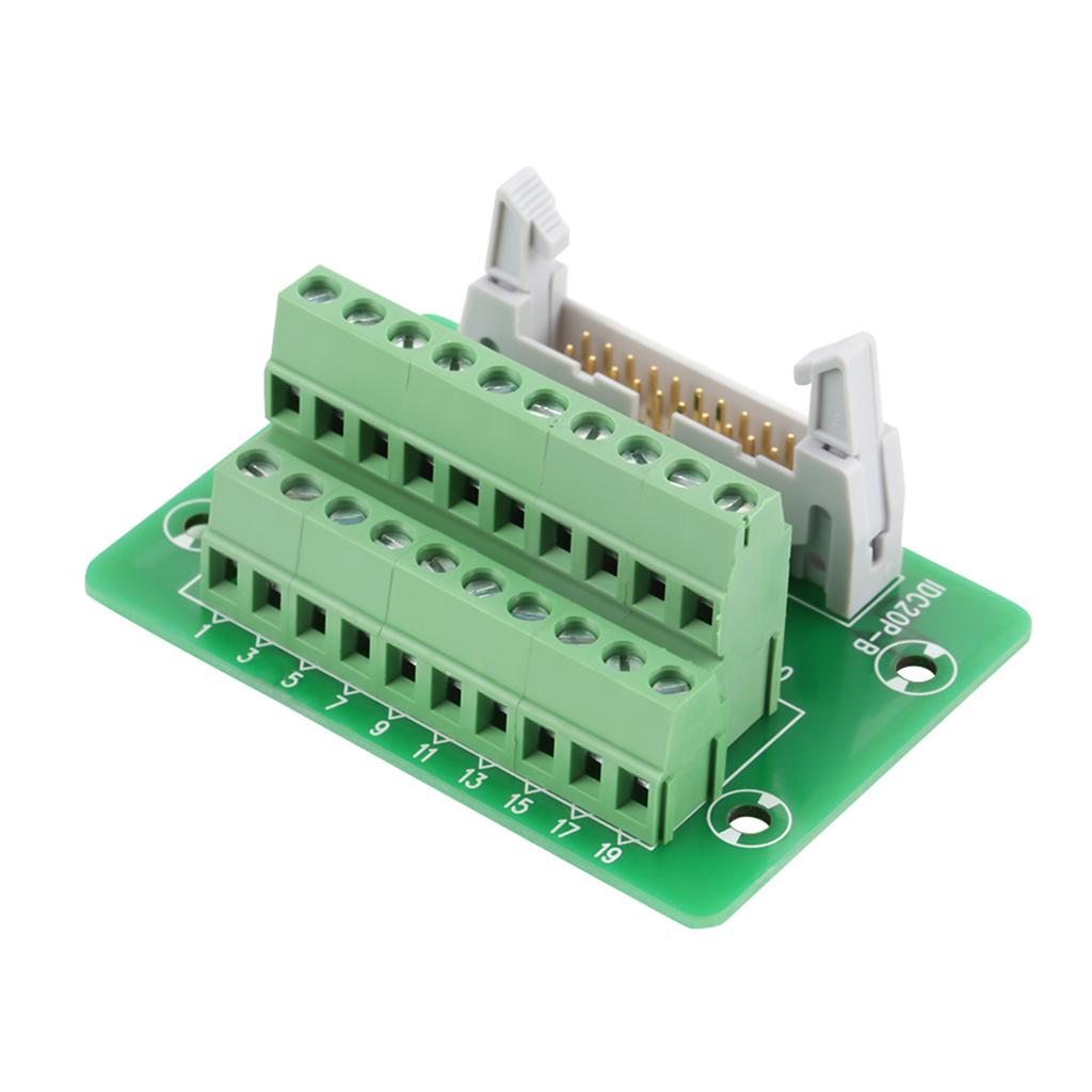 IDC20P 20Pin Male Header Breakout Board Terminal Block Connector PLC Interface with Bracket