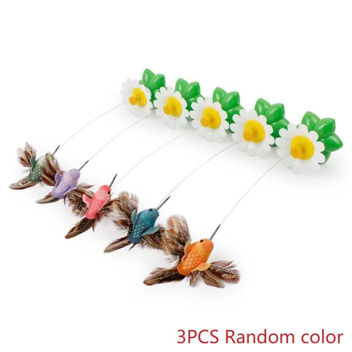 1/2/3PCS Electric Flying Bird Teasing Stick Automatically Spins Around Hummingbird, Cat Self Hi Toy Funny Pet Toys Random Color