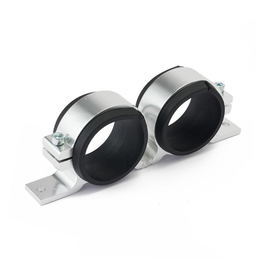Aluminum Car Dual Twin Fuel Pump Mount Bracket 60MM & Fuel Filter Clamp Mounting Bracket Holder 60mm Cradle For Car Modified