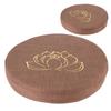 Embroidery Linen Cushion Thickened Round Straw Yoga Mat Home Balcony Seating CushionBrown #1