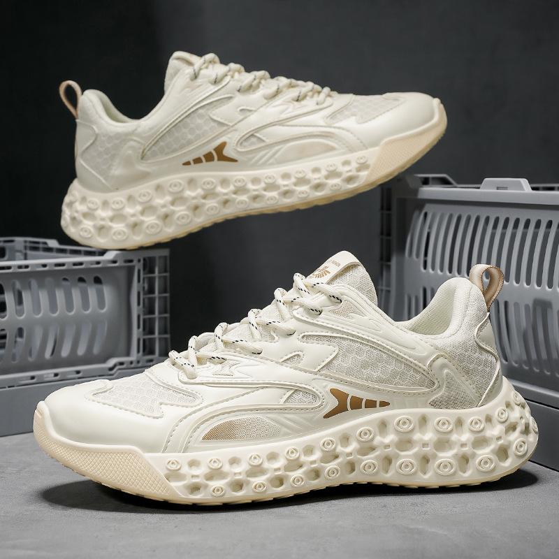 

2025 summer new thin ins men s shoes mesh breathable dad shoes thick sole heightening lightweight casual sports shoes 44