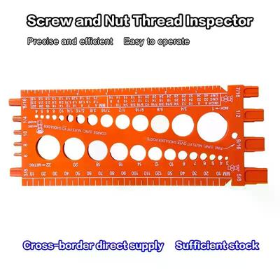 1Pcs Protable Thread Measuring Tool Nut Bolt Screw Gauge Multi Functional Inch Metric Quick Identification Nut Bolt Thread Check