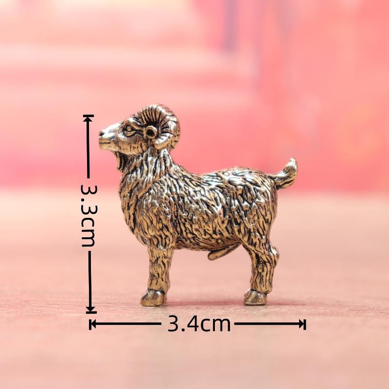 Exquisite Brass Panjiao Goat Figurines Decor Perfect For Home Office Desktop Zodiac Animals Statue Ornament Collectible Gift