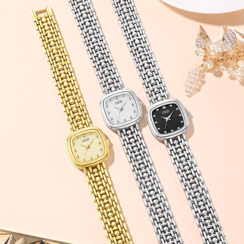 Bracelet Watch Niche High-End Sense Diamond-Encrusted Retro Light Luxury Alloy Waterproof Quartz Watch